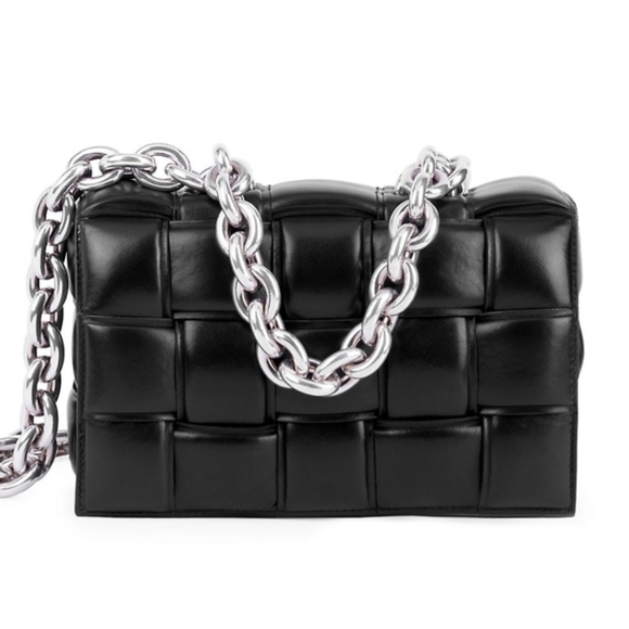 BOUTIQUE Handbags - Women's Cassette-Style Chain Leather Bag Black NEW